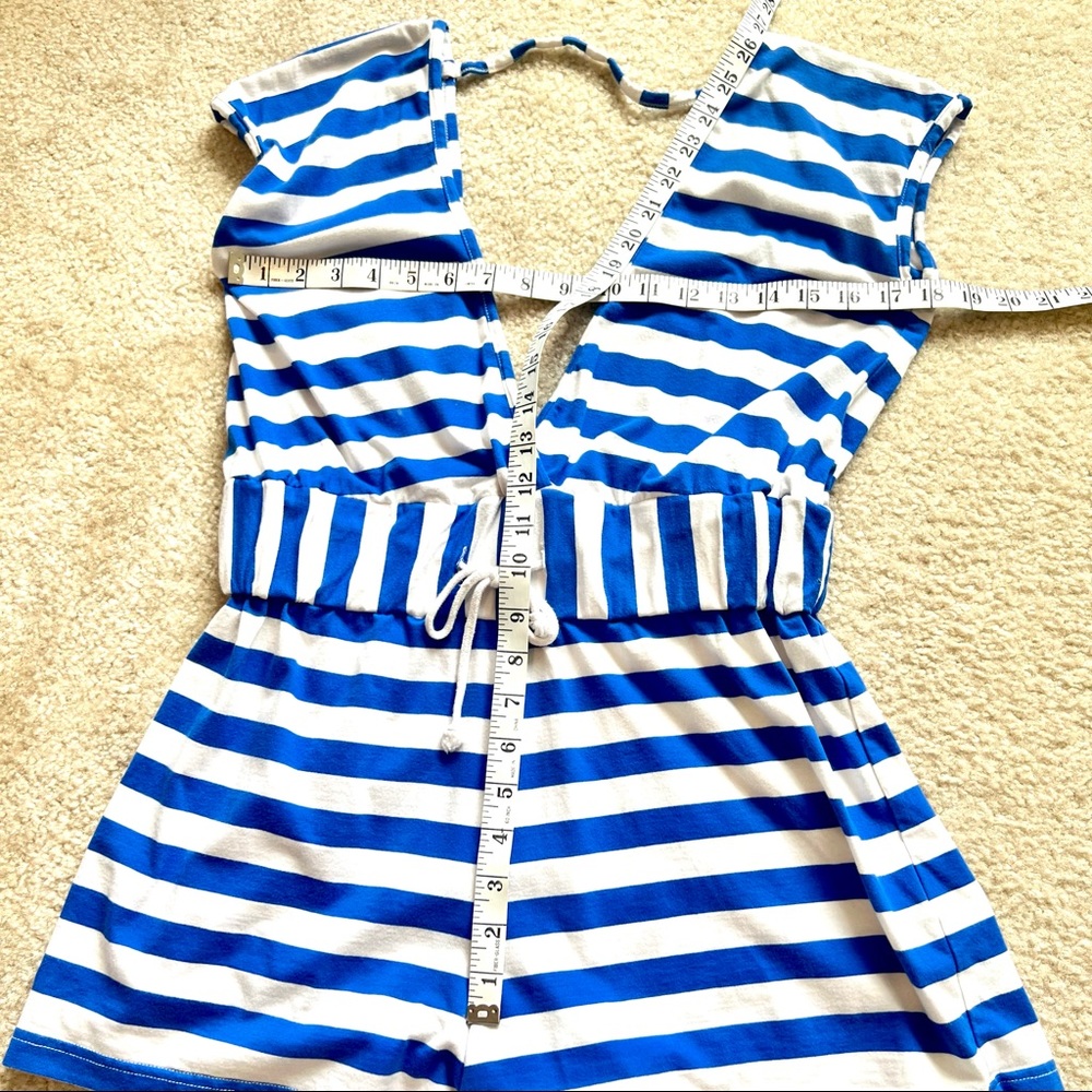 VENUS Striped Deep-V Romper Swim Cover Up—SZ. Small - Picture 7 of 12